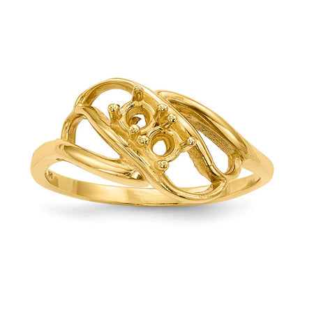 14k Polished 2-Stone Mothers Ring Mounting (XMR1/2-7)