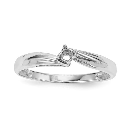 14k White Gold Polished 1-Stone Mothers Ring Mounting (XMR10/1W-7)