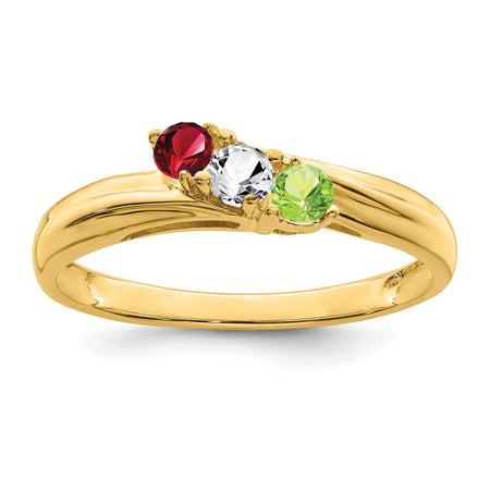 14k Polished 3-Stone Mothers Ring Mounting (XMR10/3-7)