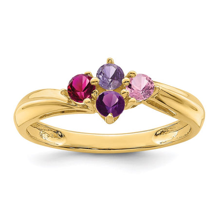 14k Polished 4-Stone Mothers Ring Mounting (XMR10/4-7)