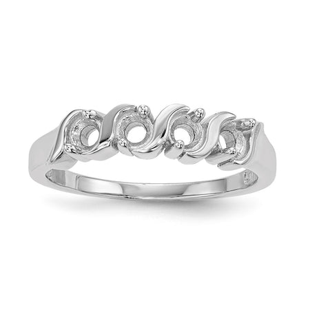 14k White Gold Polished 4-Stone Mothers Ring Mounting (XMR11/4W-7)