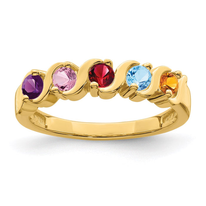 14k Polished 5-Stone Mothers Ring Mounting (XMR11/5-7)