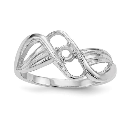 14k White Gold Polished 1-Stone Mothers Ring Mounting (XMR12/1W-7)