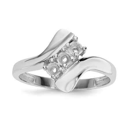 14k White Gold Polished 3-Stone Mothers Ring Mounting (XMR13/3W-7)