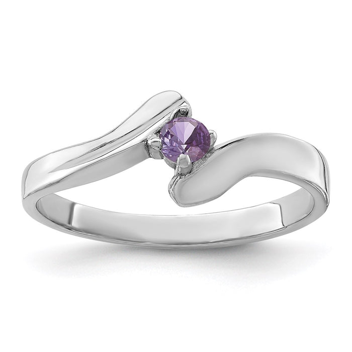 14k White Gold Polished 1-Stone Mothers Ring Mounting (XMR13/1W-7)