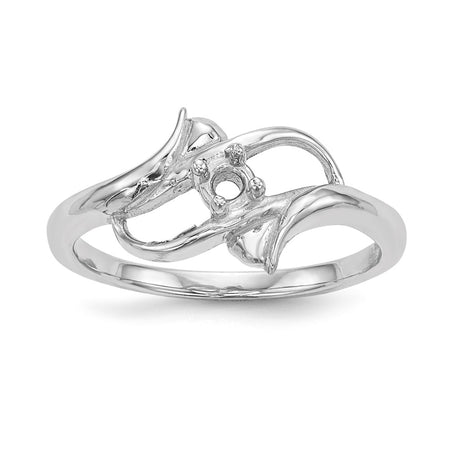 14k White Gold Polished 1-Stone Mothers Ring Mounting (XMR14/1W-7)