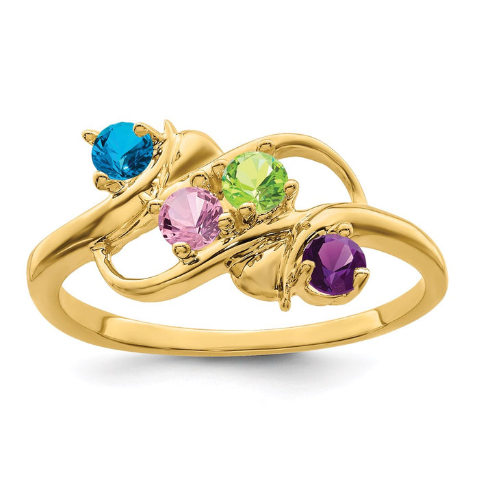 14k Polished 4-Stone Mothers Ring Mounting (XMR14/4-7)