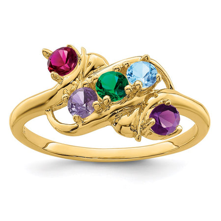 14k Polished 5-Stone Mothers Ring Mounting (XMR14/5-7)