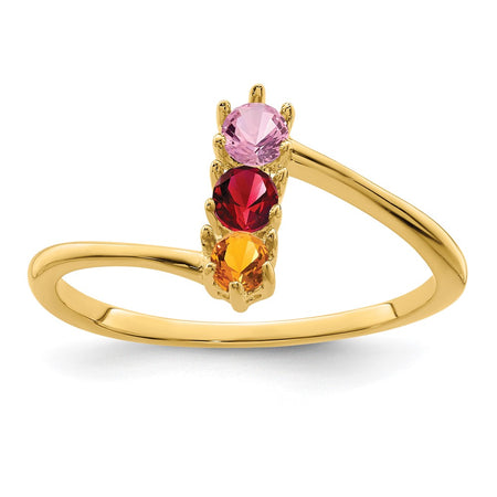 14k Polished 3-Stone Mothers Ring Mounting (XMR15/3-7)