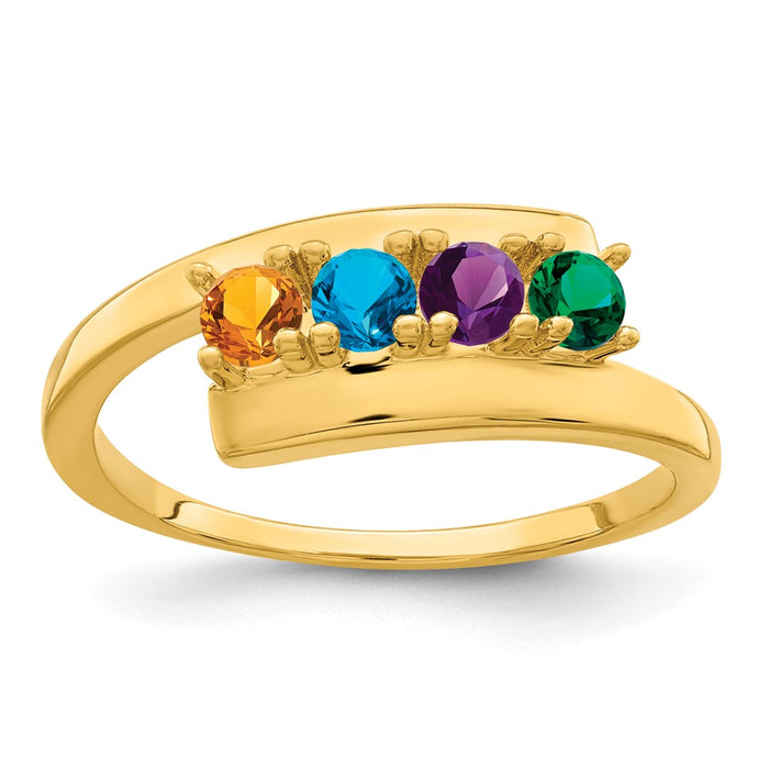 14k Polished 4-Stone Mothers Ring Mounting (XMR16/4-7)