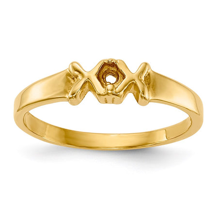 14k Polished 1-Stone Mothers Ring Mounting (XMR17/1-7)