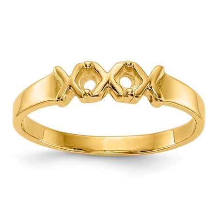14k Polished 2-Stone Mothers Ring Mounting (XMR17/2)
