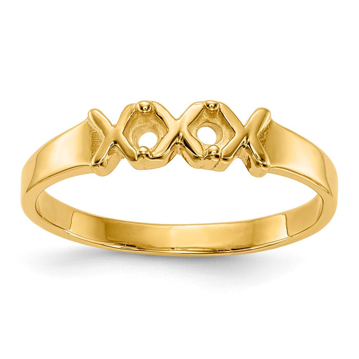 14k Polished 2-Stone Mothers Ring Mounting (XMR17/2)