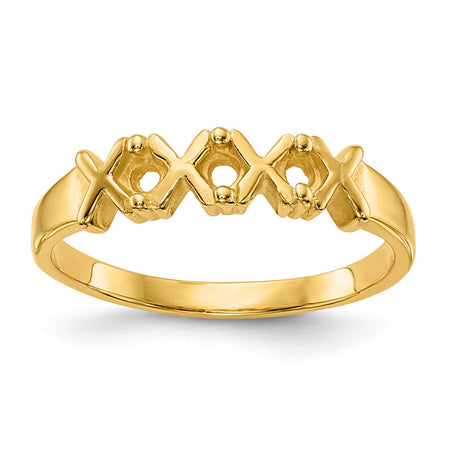 14k Polished 3-Stone Mothers Ring Mounting (XMR17/3)