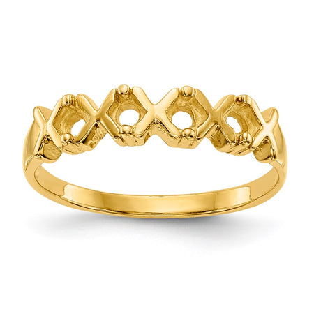 14k Polished 4-Stone Mothers Ring Mounting (XMR17/4)