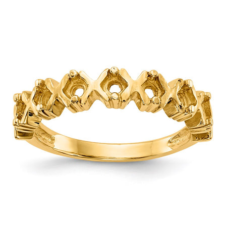 14k Polished 7-Stone Mothers Ring Mounting (XMR17/7)