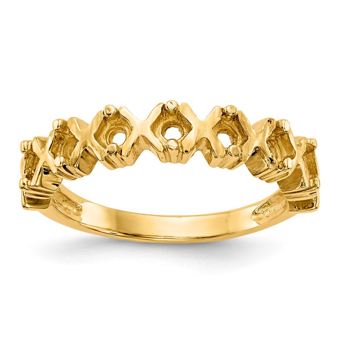 14k Polished 7-Stone Mothers Ring Mounting (XMR17/7)