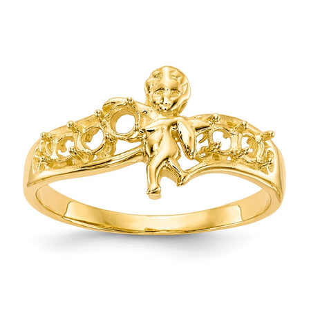 14k Polished 5-Stone Mothers Ring with Angel on Band Mounting (XMR18/5)