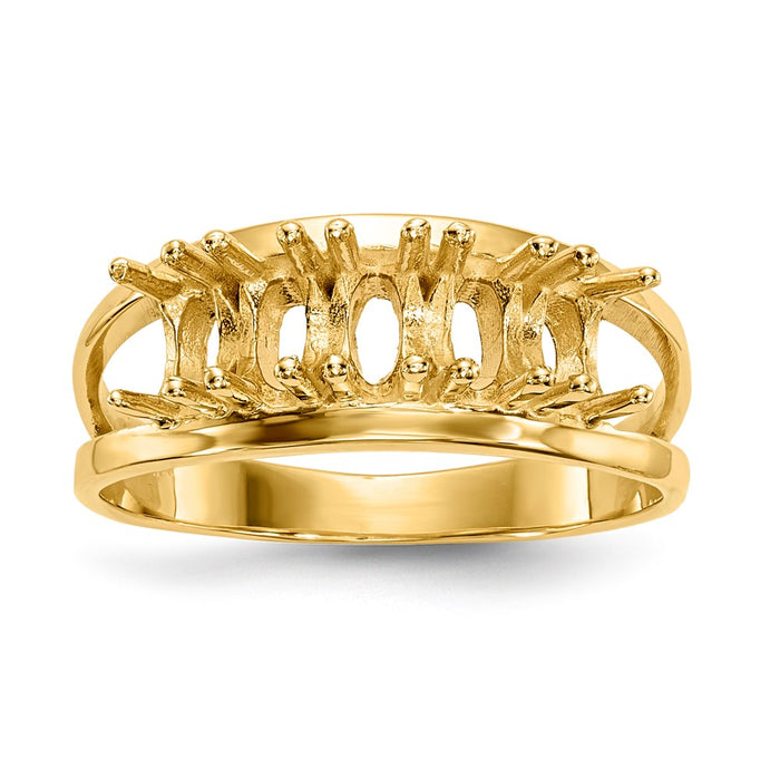 14k Polished 5-Stone Mothers Ring Mounting (XMR2/5-7)