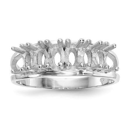 14k White Gold Polished 6-Stone Mothers Ring Mounting (XMR2/6W-7)