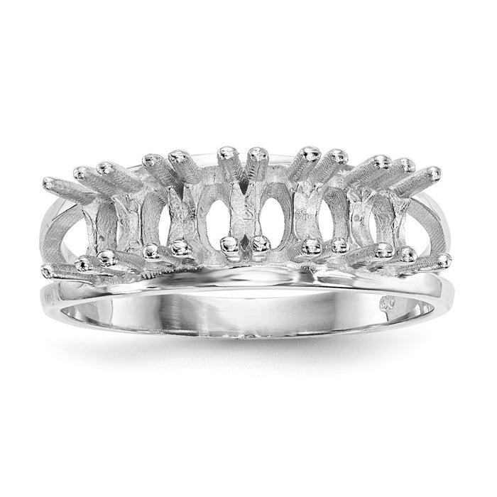 14k White Gold Polished 6-Stone Mothers Ring Mounting (XMR2/6W-7)