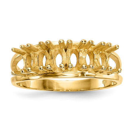 14k Polished 6-Stone Mothers Ring Mounting (XMR2/6-7)