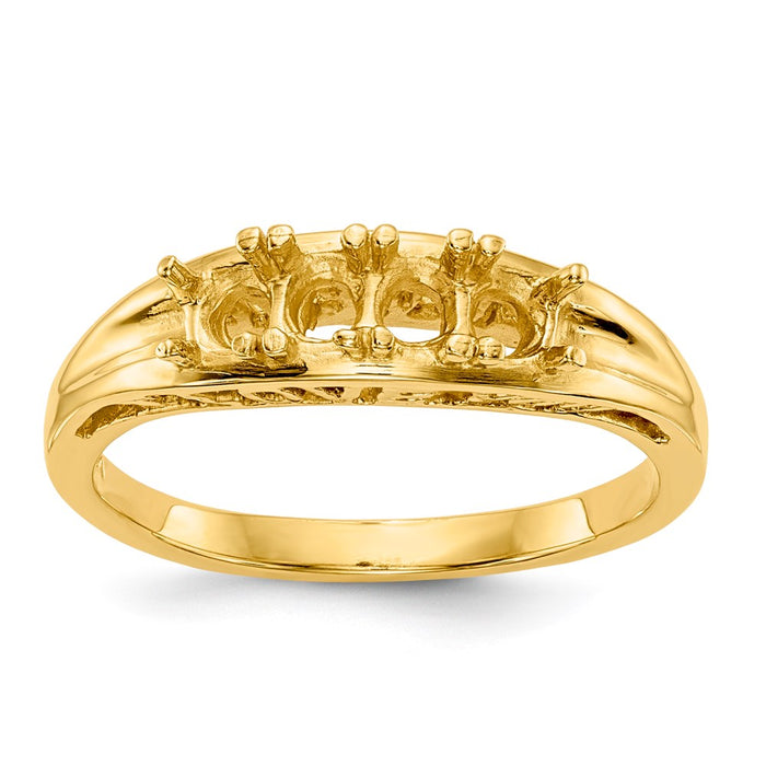 14k Polished 4-Stone Mothers Ring Mounting (XMR22/4-7)