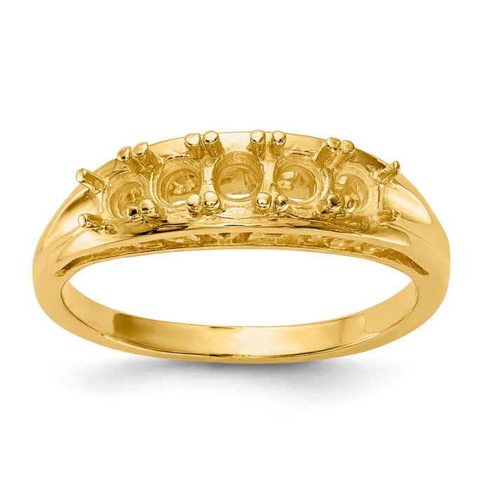 14k Polished 5-Stone Mothers Ring Mounting (XMR22/5-7)