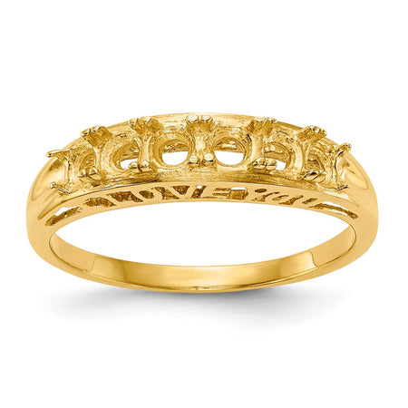 14k Polished 6-Stone Mothers Ring Mounting (XMR22/6-7)