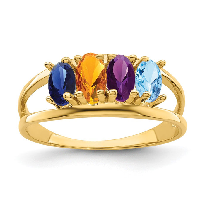 14k Polished 4-Stone Mothers Ring Mounting (XMR2/4-7)