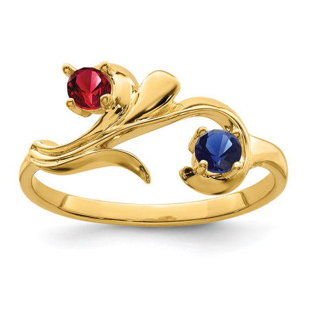 14k Polished 2-Stone Mothers Ring Mounting (XMR4/2-7)