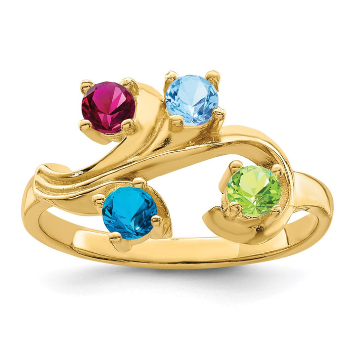 14k Polished 4-Stone Mothers Ring Mounting (XMR4/4-7)