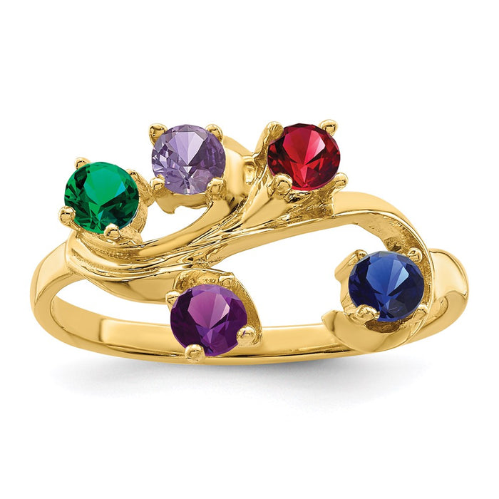 14k Polished 5-Stone Mothers Ring Mounting (XMR4/5-7)