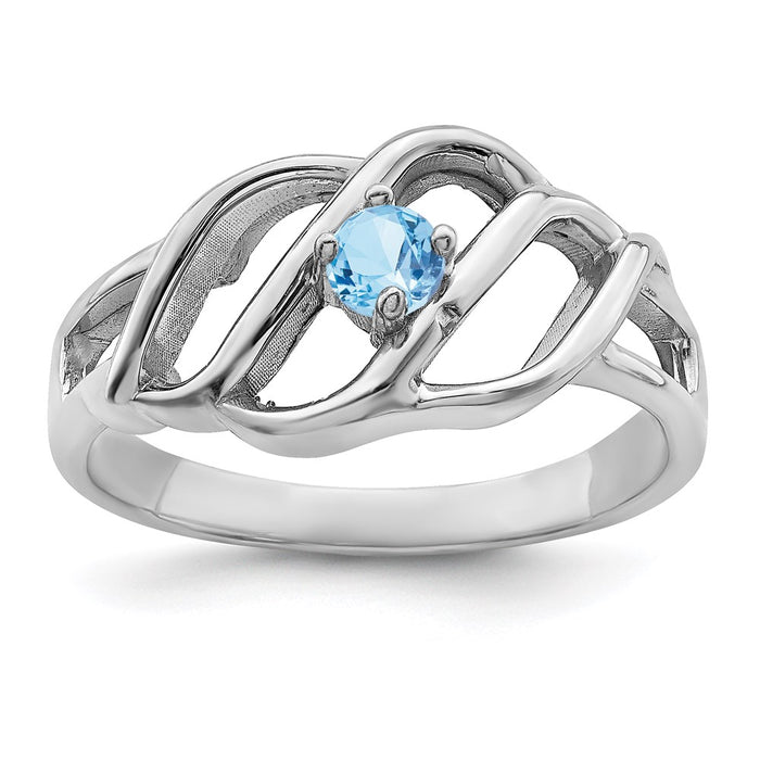 14k White Gold Polished 1-Stone Mothers Ring Mounting (XMR5/1W-7)