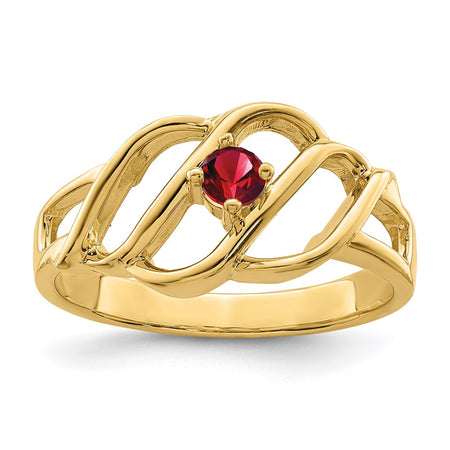 14k Polished 1-Stone Mothers Ring Mounting (XMR5/1-7)