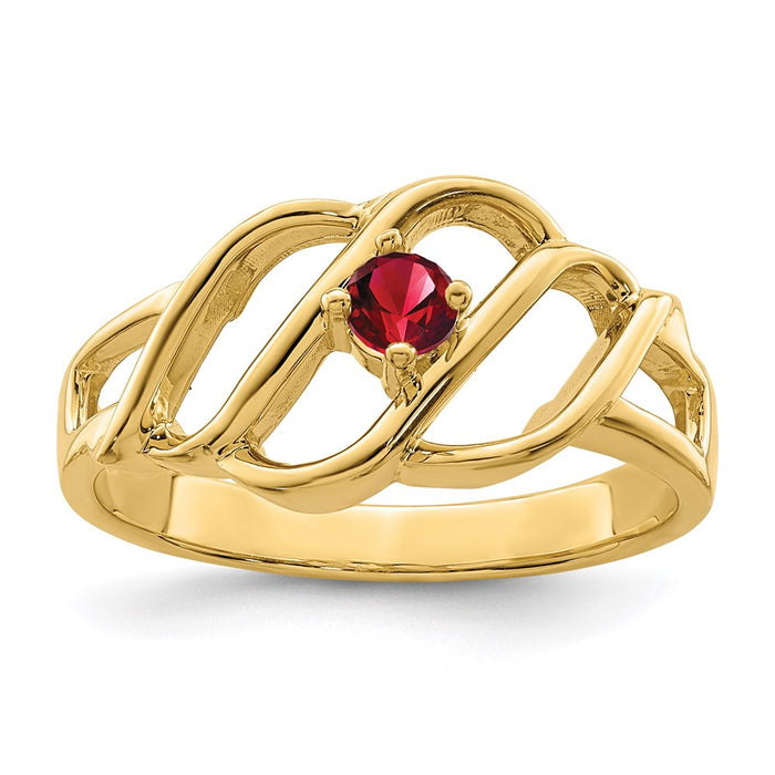 14k Polished 1-Stone Mothers Ring Mounting (XMR5/1-7)