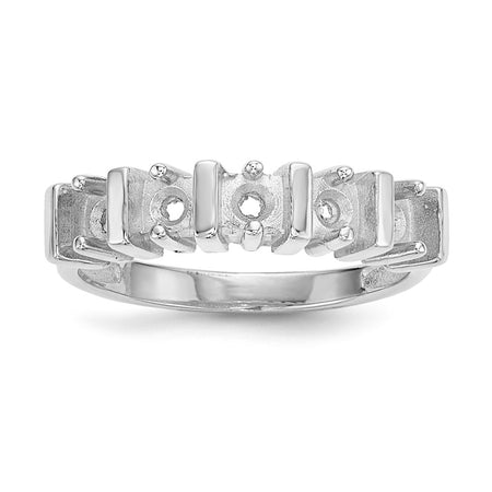 14k White Gold Polished 5-Stone Mothers Ring Mounting (XMR6/5W-7)