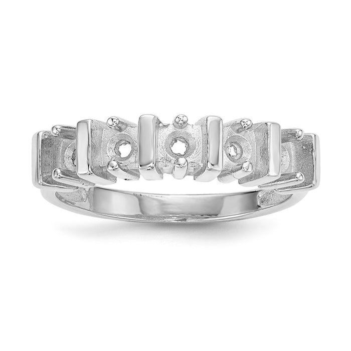 14k White Gold Polished 5-Stone Mothers Ring Mounting (XMR6/5W-7)