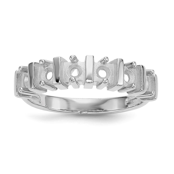 14k White Gold Polished 6-Stone Mothers Ring Mounting (XMR6/6W-7)