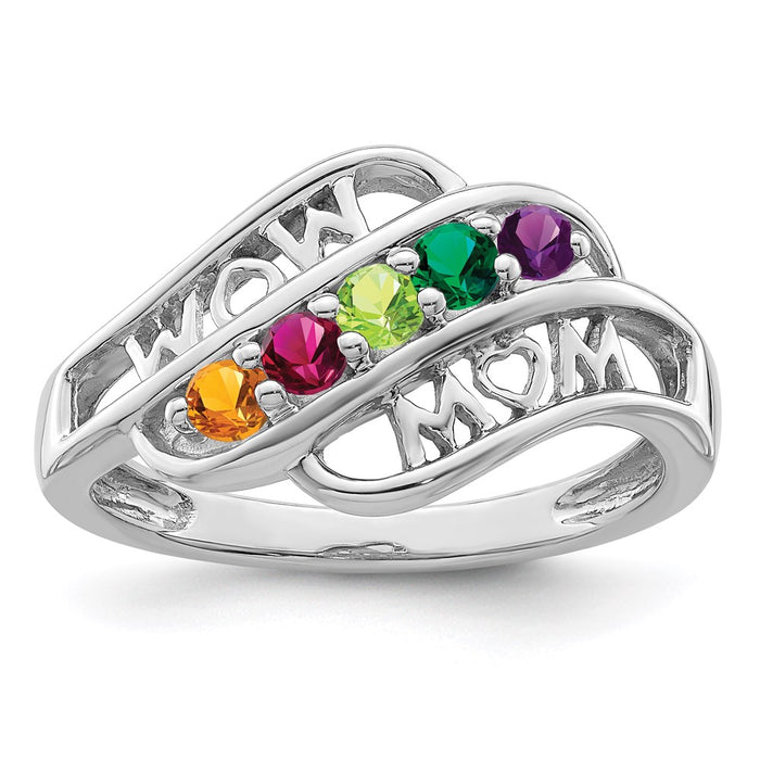 14k White Gold Family Jewelry Ring Mounting (XMR66/5W-7)