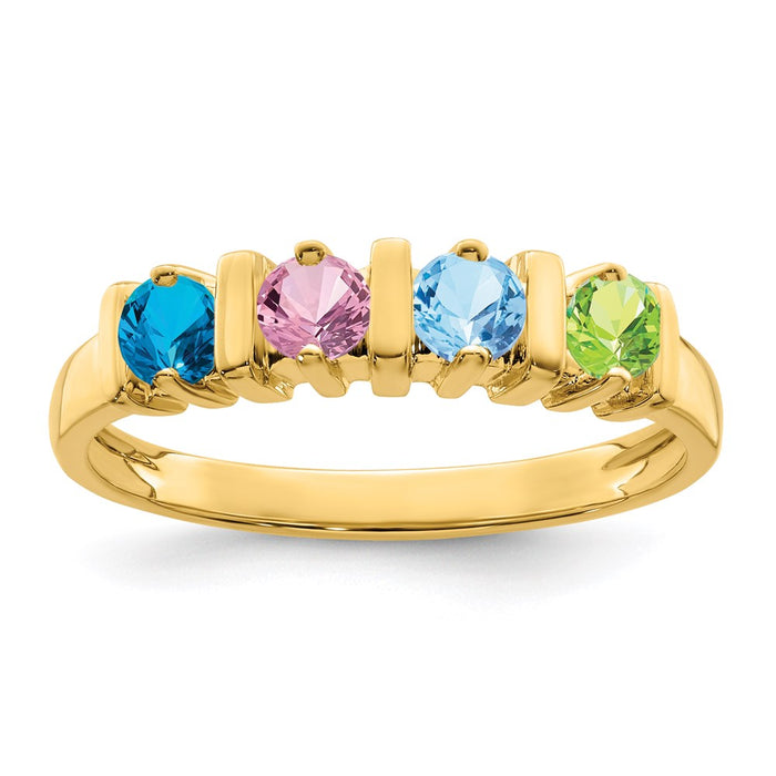 14k Polished 4-Stone Mothers Ring Mounting (XMR6/4-7)