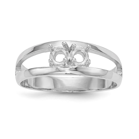 14k White Gold Polished 2-Stone Mothers Ring Mounting (XMR7/2W-7)