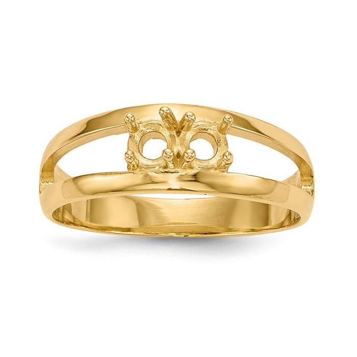 14k Polished 2-Stone Mothers Ring Mounting (XMR7/2-7)