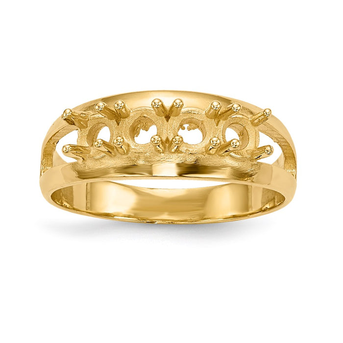 14k Polished 4-Stone Mothers Ring Mounting (XMR7/4-7)