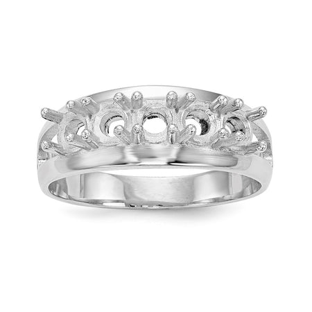 14k White Gold Polished 5-Stone Mothers Ring Mounting (XMR7/5W-7)