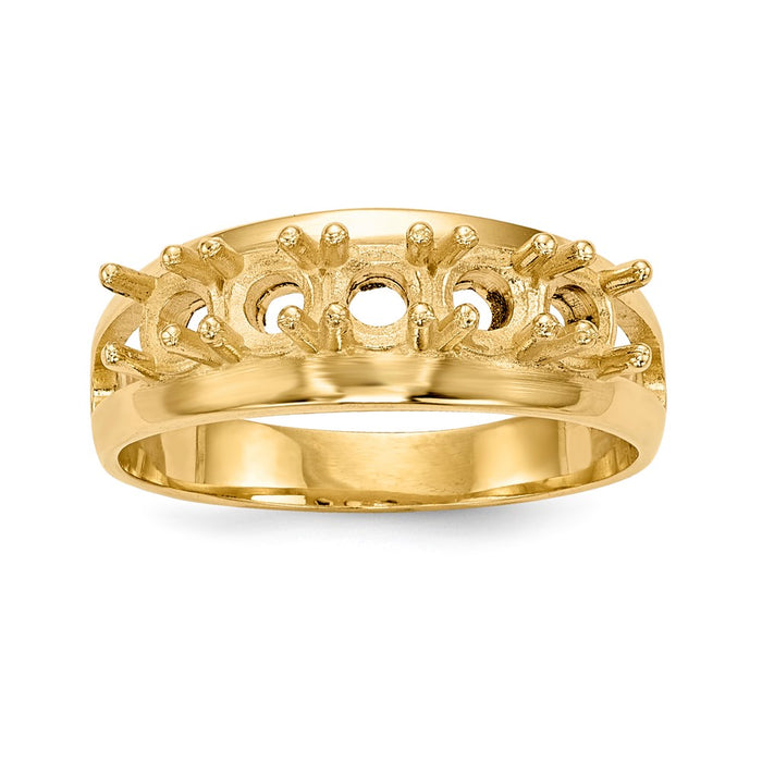 14k Polished 5-Stone Mothers Ring Mounting (XMR7/5-7)