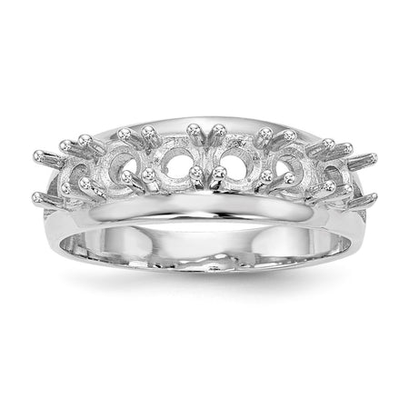 14k White Gold Polished 6-Stone Mothers Ring Mounting (XMR7/6W-7)