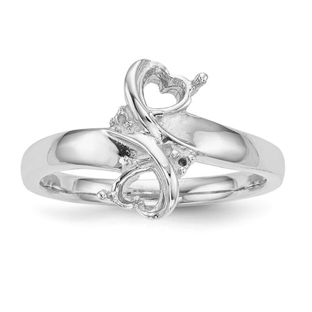 14k White Gold Family Jewelry Ring Mounting (XMR70/2W-7)