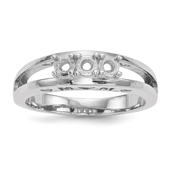 14k White Gold Family Jewelry Ring Mounting (XMR71/3W-7)