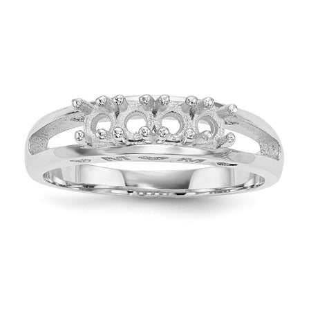 14k White Gold Family Jewelry Ring Mounting (XMR71/4W-7)